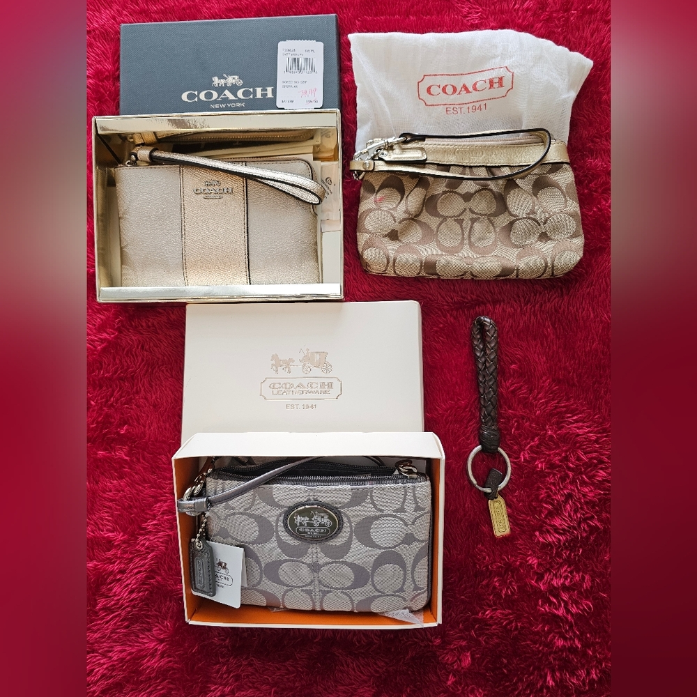 VINTAGE COACH KEY RING AND COACH WRISTLETS